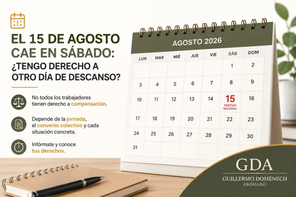 El 15 de agosto cae en sábado: ¿tengo derecho a otro día de descanso?
