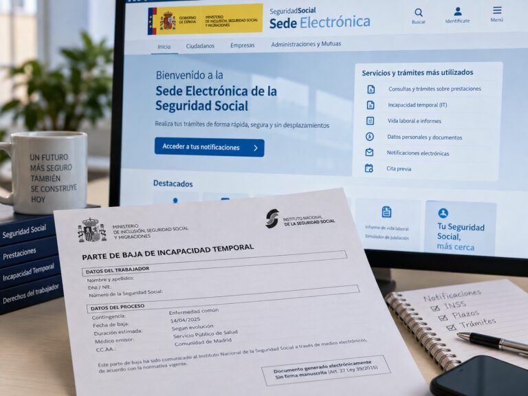 Desde el 1 de septiembre de 2026, las notificaciones del INSS sobre incapacidad temporal se dirigen electrónicamente al propio trabajador
