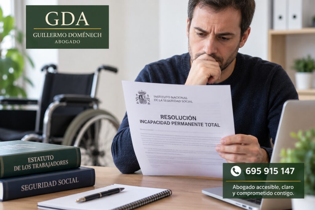 Me han reconocido una incapacidad permanente total: ¿se extingue mi contrato? ¿Tengo derecho a indemnización?